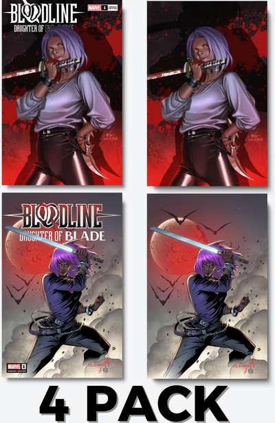 InHyuk Lee/Sergio Davila, Bloodline: Daughter of Blade 1 4-pack trade & virgin exclusive, marvel comic book,