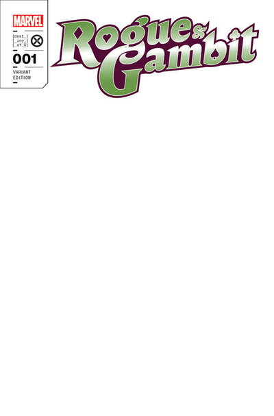 BLANK COVER, ROGUE AND GAMBIT 1 BLANK EXCLUSIVE, MARVEL COMIC BOOK,