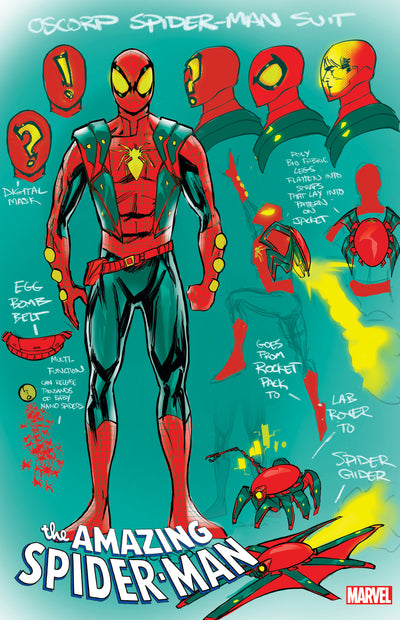 Patrick Gleason, Amazing Spider-Man 7 1:10 design variant, marvel comic book,