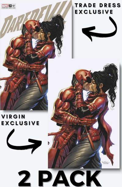 Tyler Kirkham, Daredevil 7 Tyler Kirkham 2-pack trade & virgin exclusive, marvel comic book,