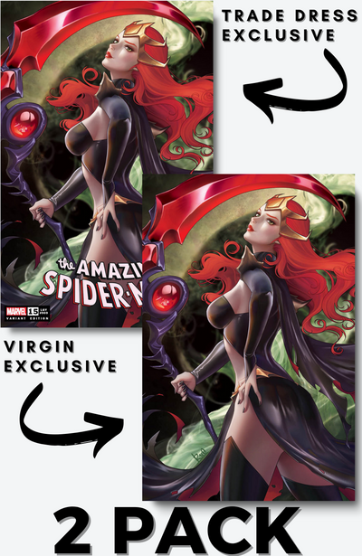 R1C0, Amazing Spider-Man 15 2-pack trade & virgin exclusive, marvel comic book,