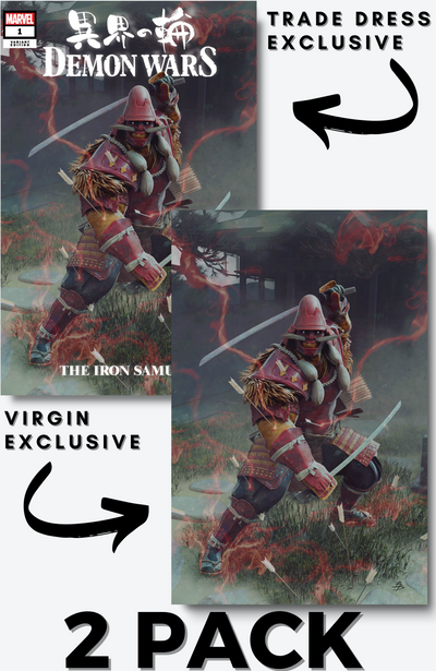 Bjon Barends, Demon Wars: The Iron Samurai 2-pack trade & virgin exclusive, marvel comic book,