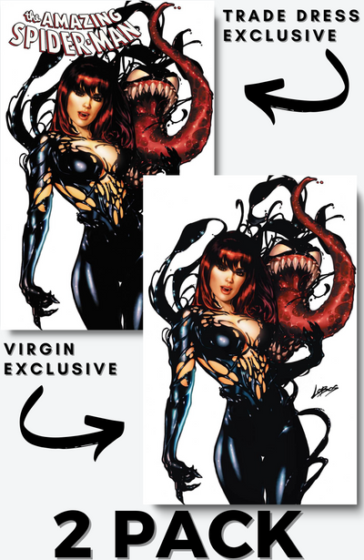 Lobos, Amazing Spider-Man 21 2-pack trade & virgin exclusive, marvel comic book,
