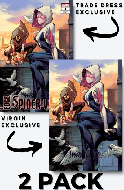 Stephen Segovia, Edge Of Spider-Verse 1 2-pack trade & virgin exclusive, marvel comic book,