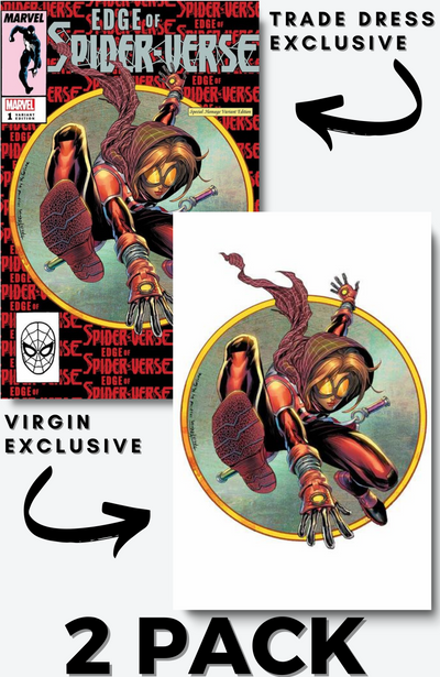 Tyler Kirkham, Edge Of Spider-Verse 1 2-pack trade & virgin exclusive, marvel comic book,