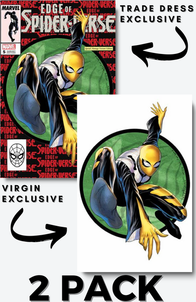 Tyler Kirkham, Edge Of Spider-Verse 5 2-pack trade & virgin exclusive, marvel comic book,