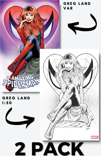 AMAZING SPIDER-MAN 25 GREG LAND VAR / VIRGIN B&W 1:50 2 PACK- 05/10/2023 - Nerd Pharmaceuticals AMAZING SPIDER-MAN 25 GREG LAND VAR / VIRGIN B&W 1:50 2 PACK- 05/10/2023, Comic, Marvel,